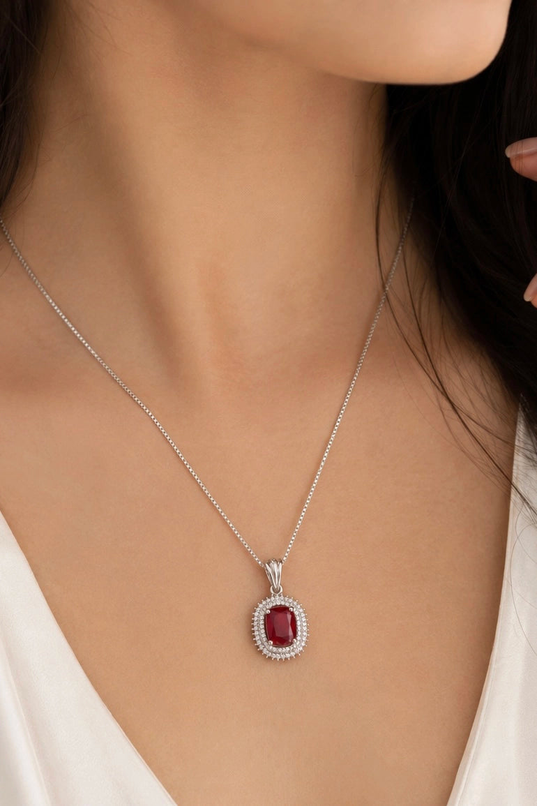 Ruby Halo Pendant