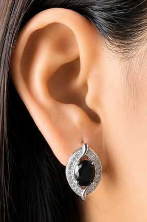 Onyx Leaf Studs