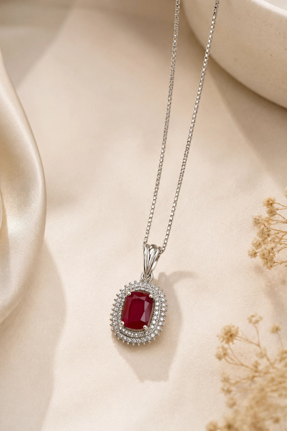 Ruby Halo Pendant