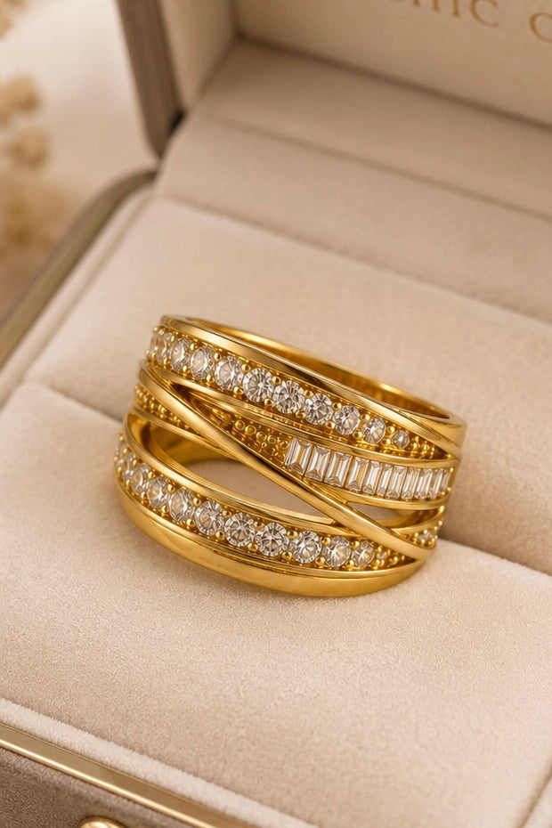 Golden Baguette Wrap Ring
