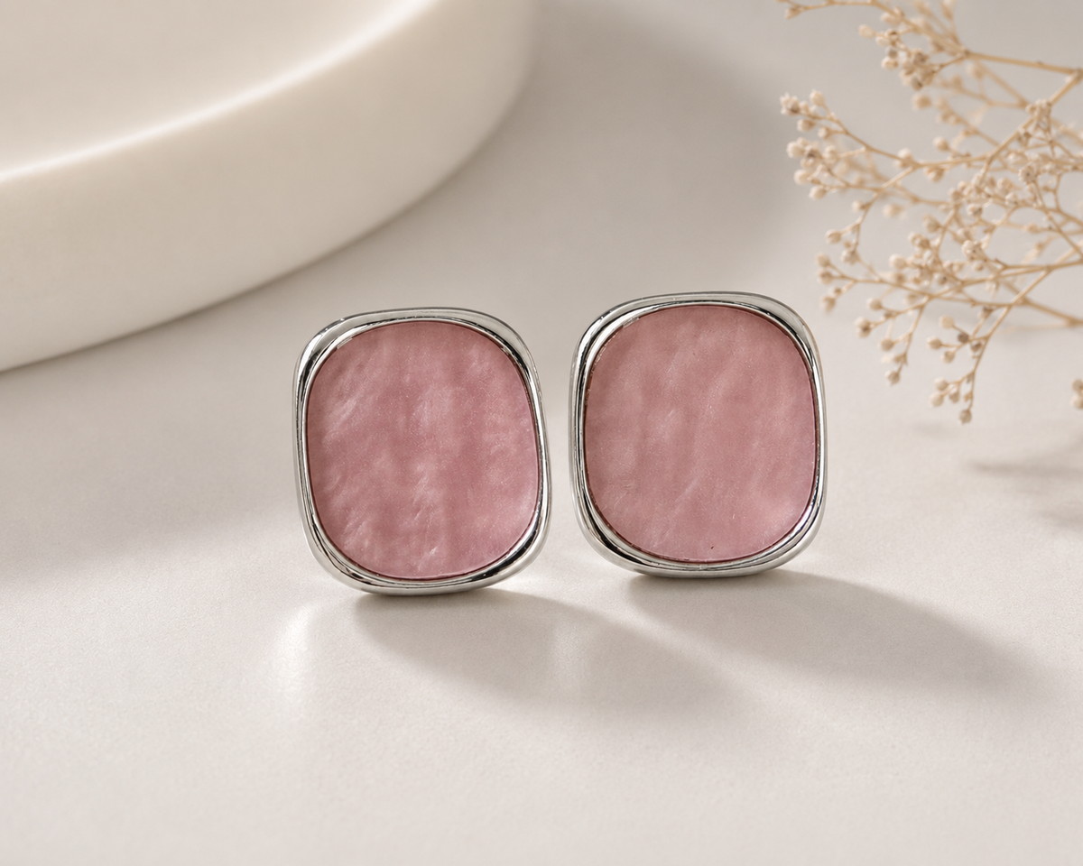 Blush Shell Oval Studs