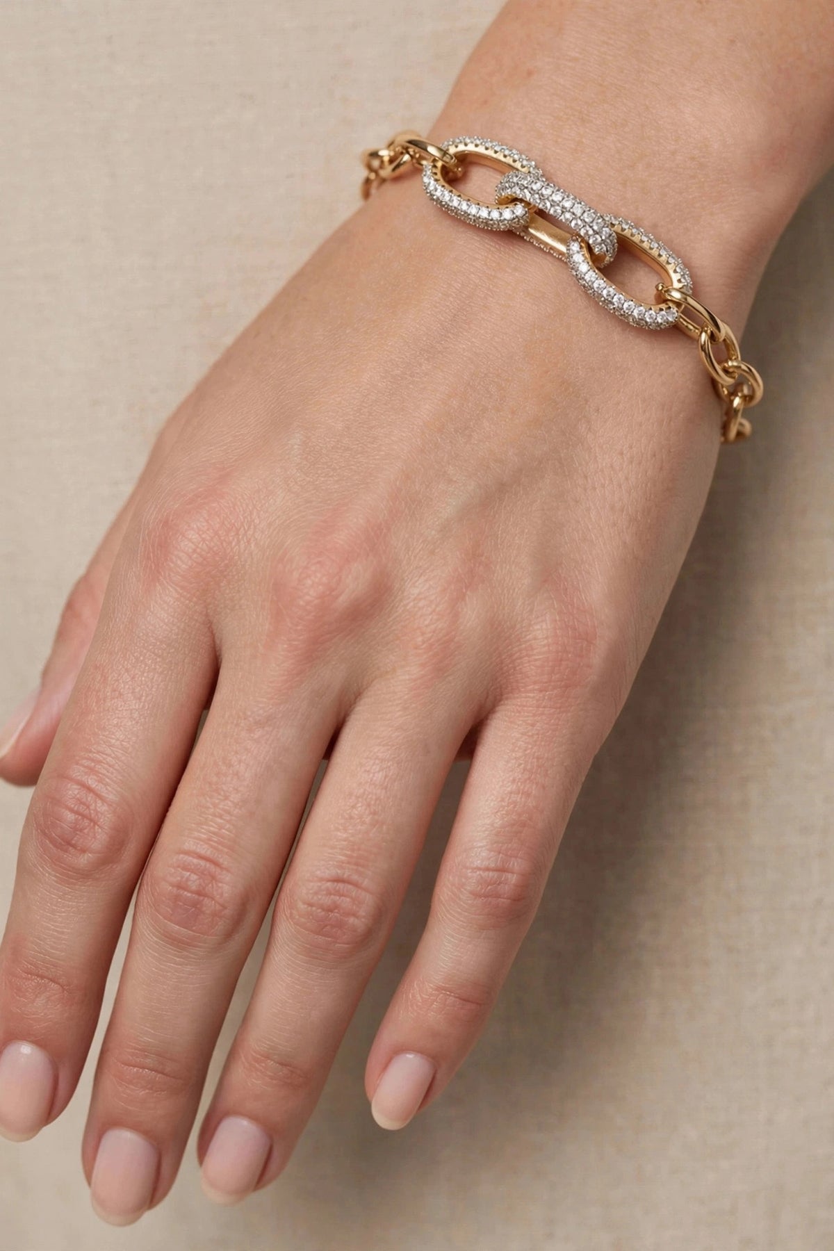 Pave Link Chain Bracelet