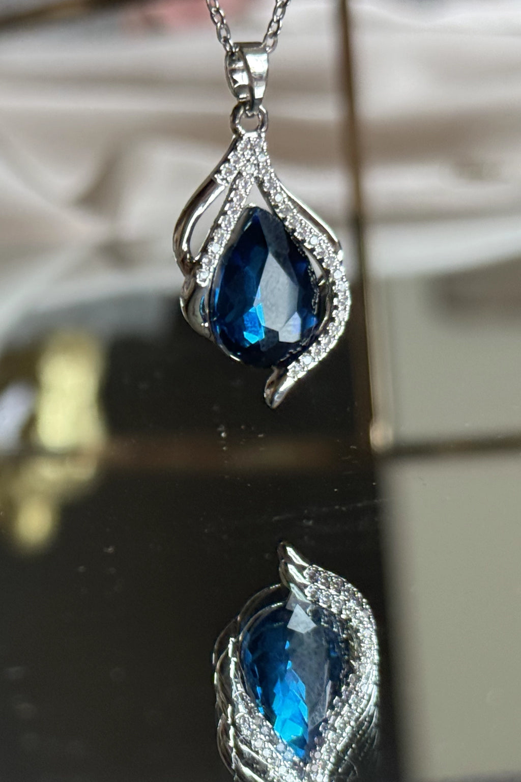 Sapphire Teardrop Pendant