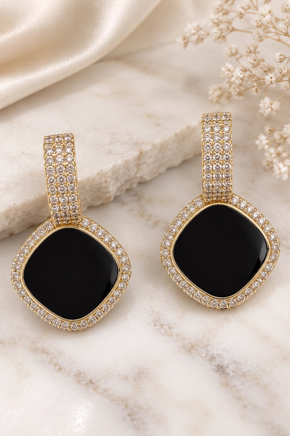 Noir Pave Drops