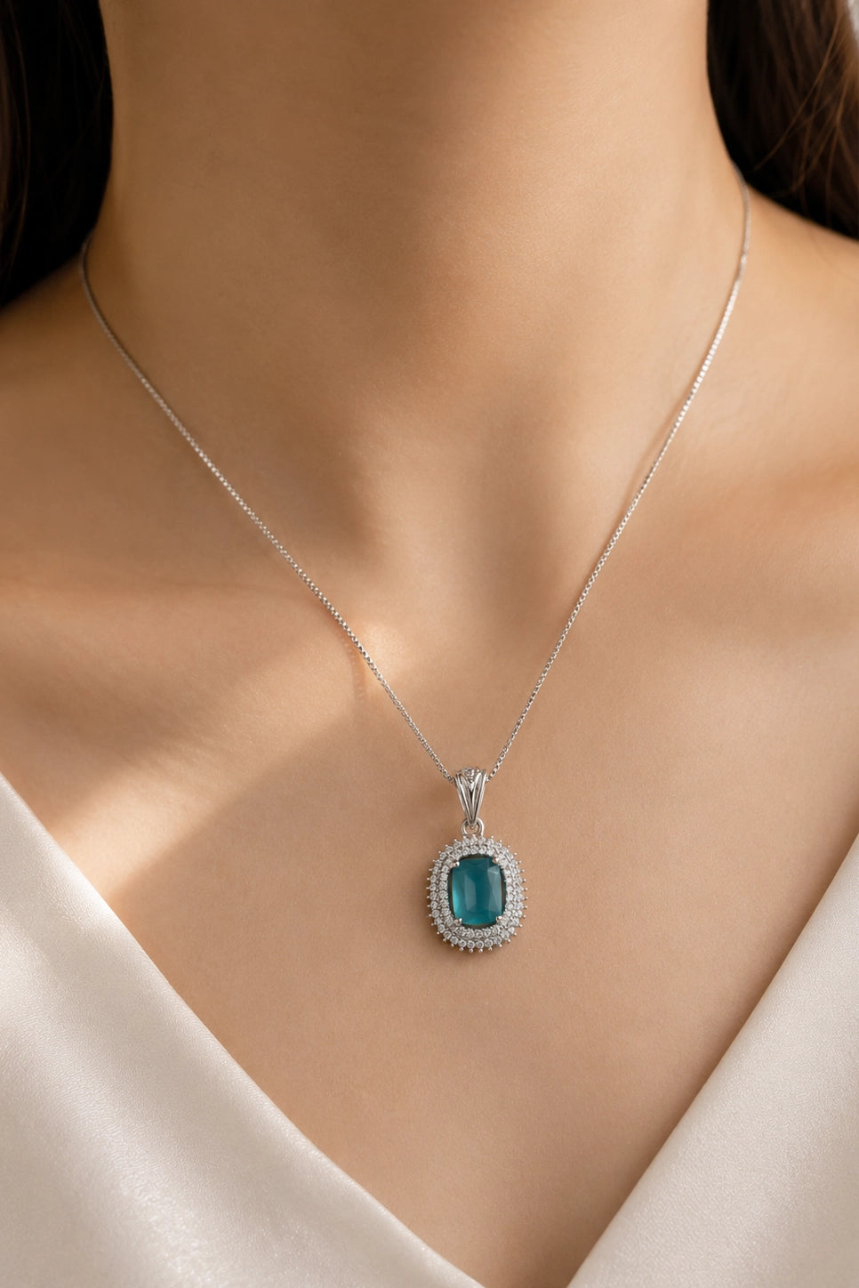 Aqua Halo Pendant
