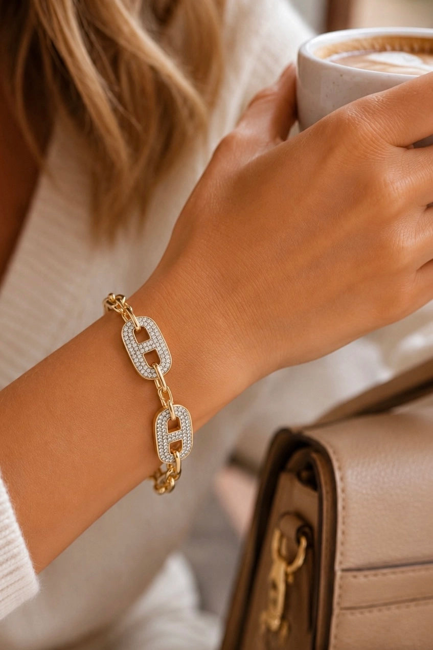 Pave Mariner Chain Bracelet
