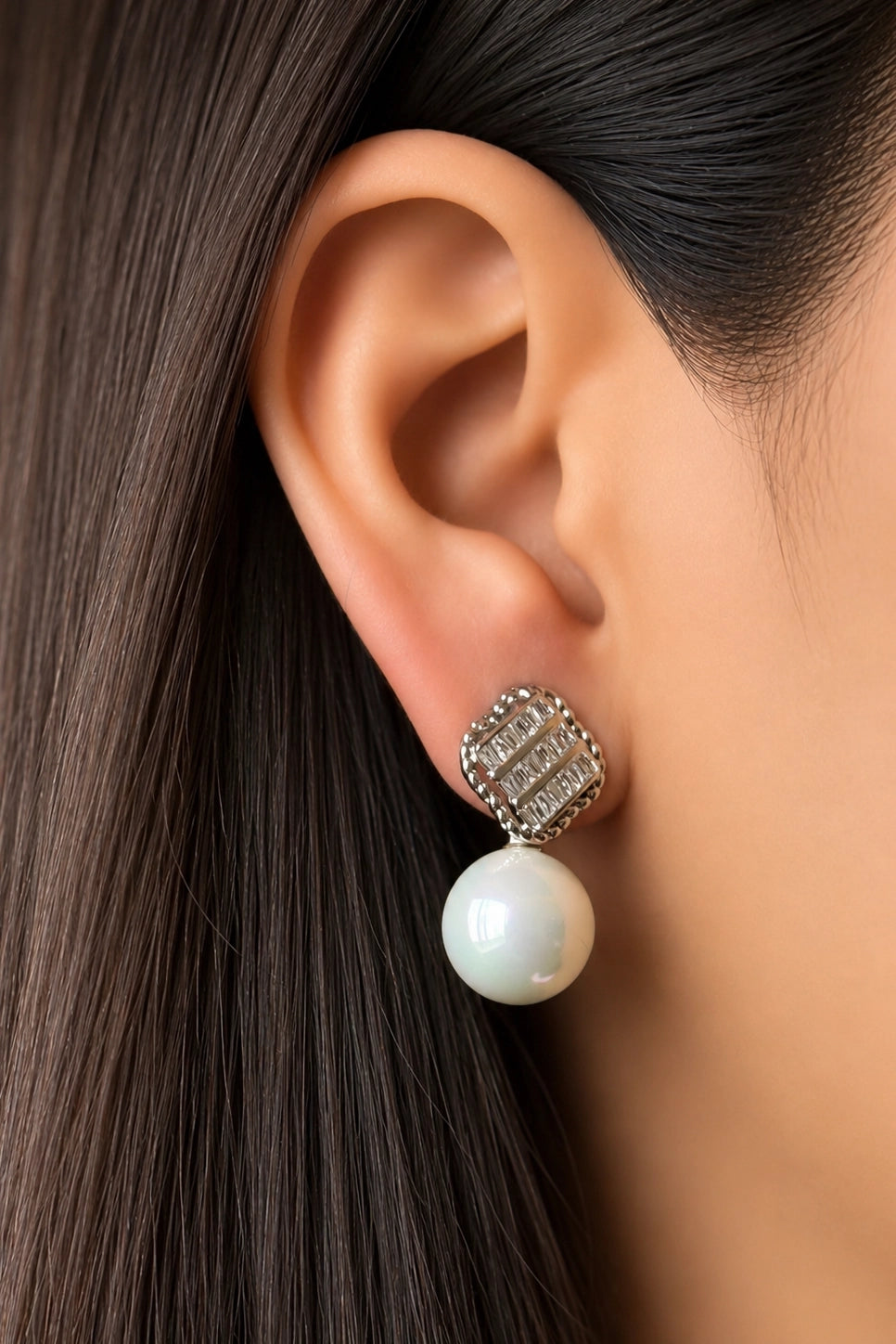 Crystal Pearl Drop Earrings
