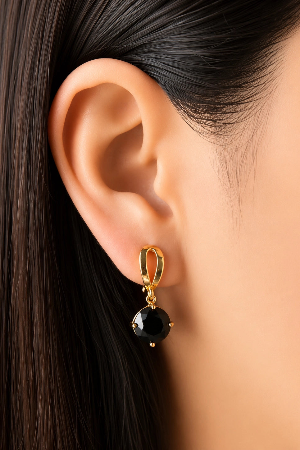 Onyx Drop Hoops