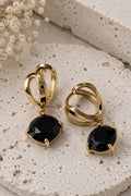 Onyx Drop Hoops