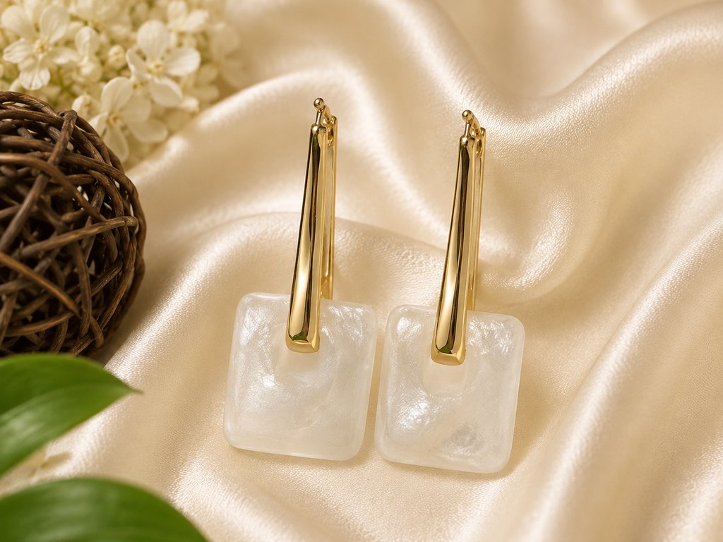 Pearl Square Hoops