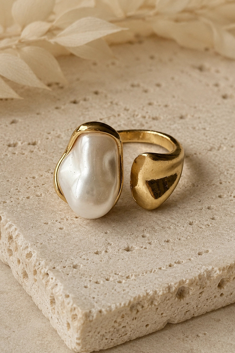 Pearl Pebble Ring