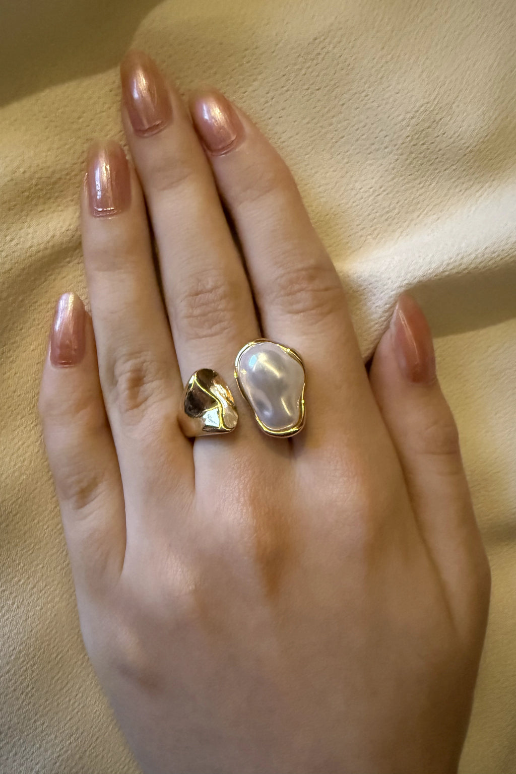 Pearl Pebble Ring