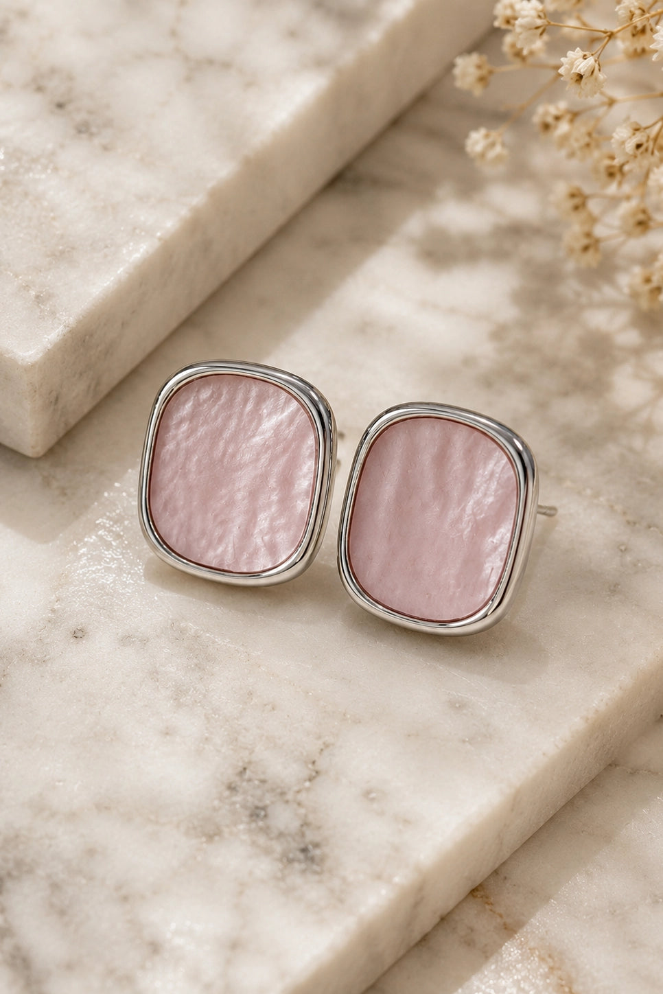 Blush Shell Oval Studs