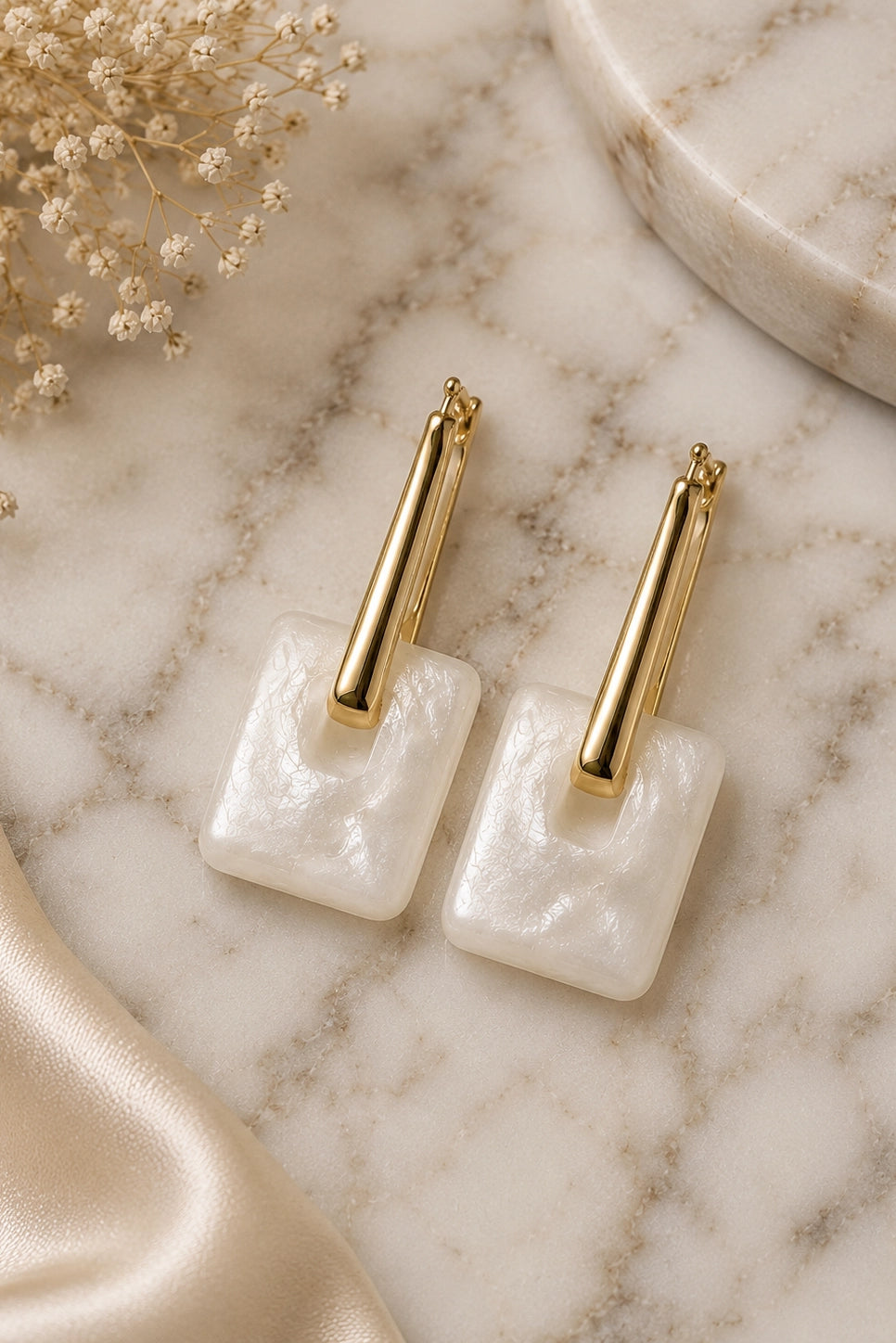 Pearl Square Hoops