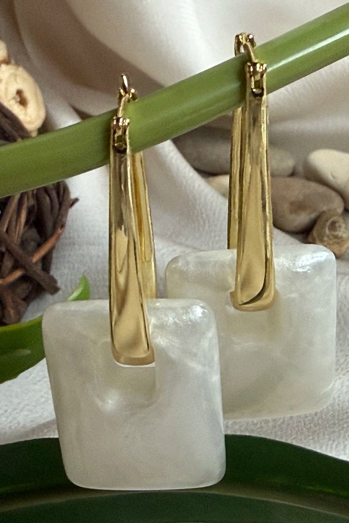 Pearl Square Hoops