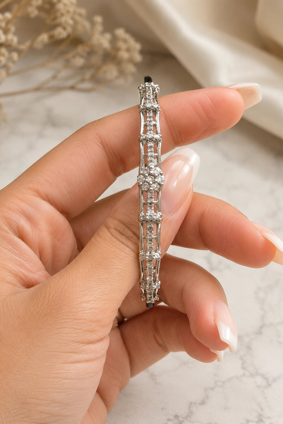Bamboo Pave Bangle