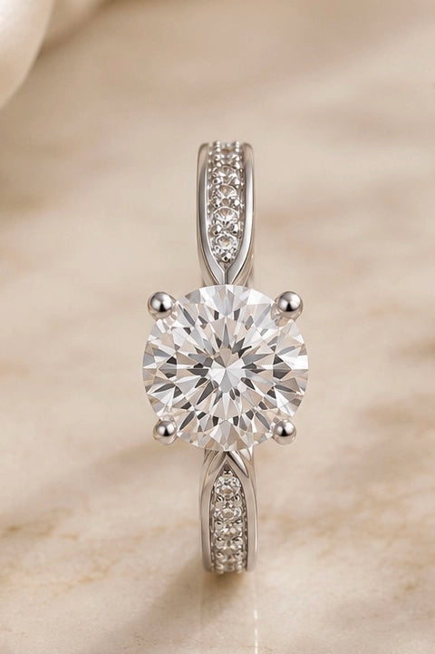 Solitaire Pave Ring