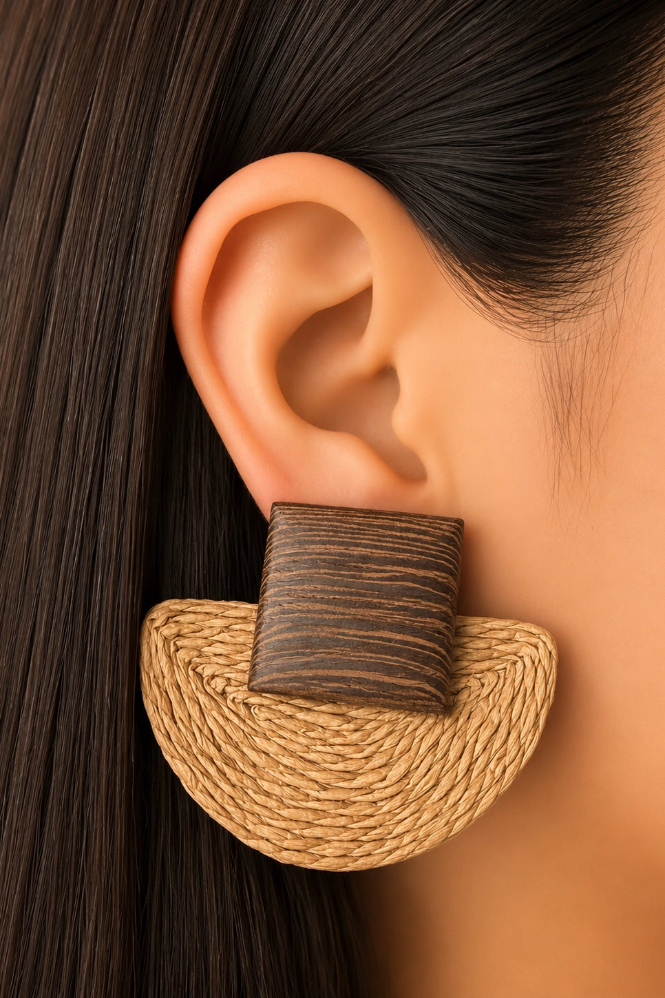 Raffia Fan Studs
