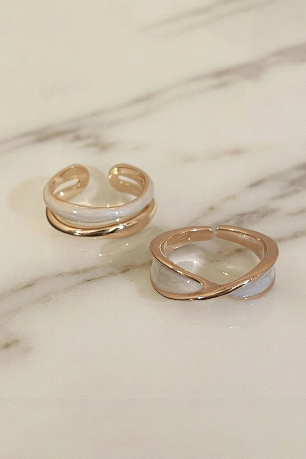 Gold Enamel Duo Set (2 pc)