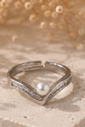 Pearl Chevron Ring