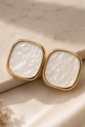 Ivory Shell Oval Studs