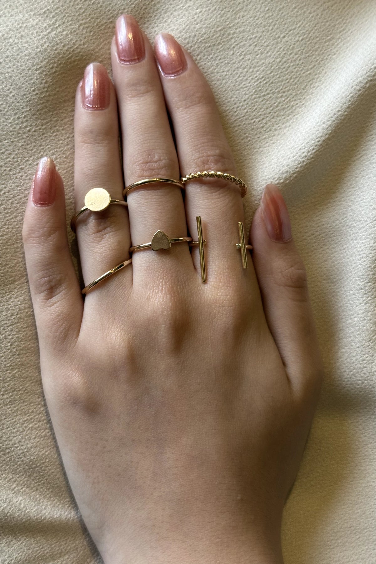 Gold Stacking Ring Set (6 pc)