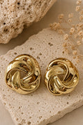 Golden Swirl Knot Studs