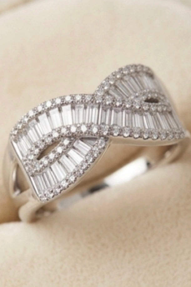 Baguette Crossover Ring