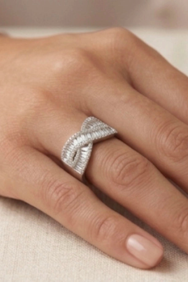 Baguette Crossover Ring