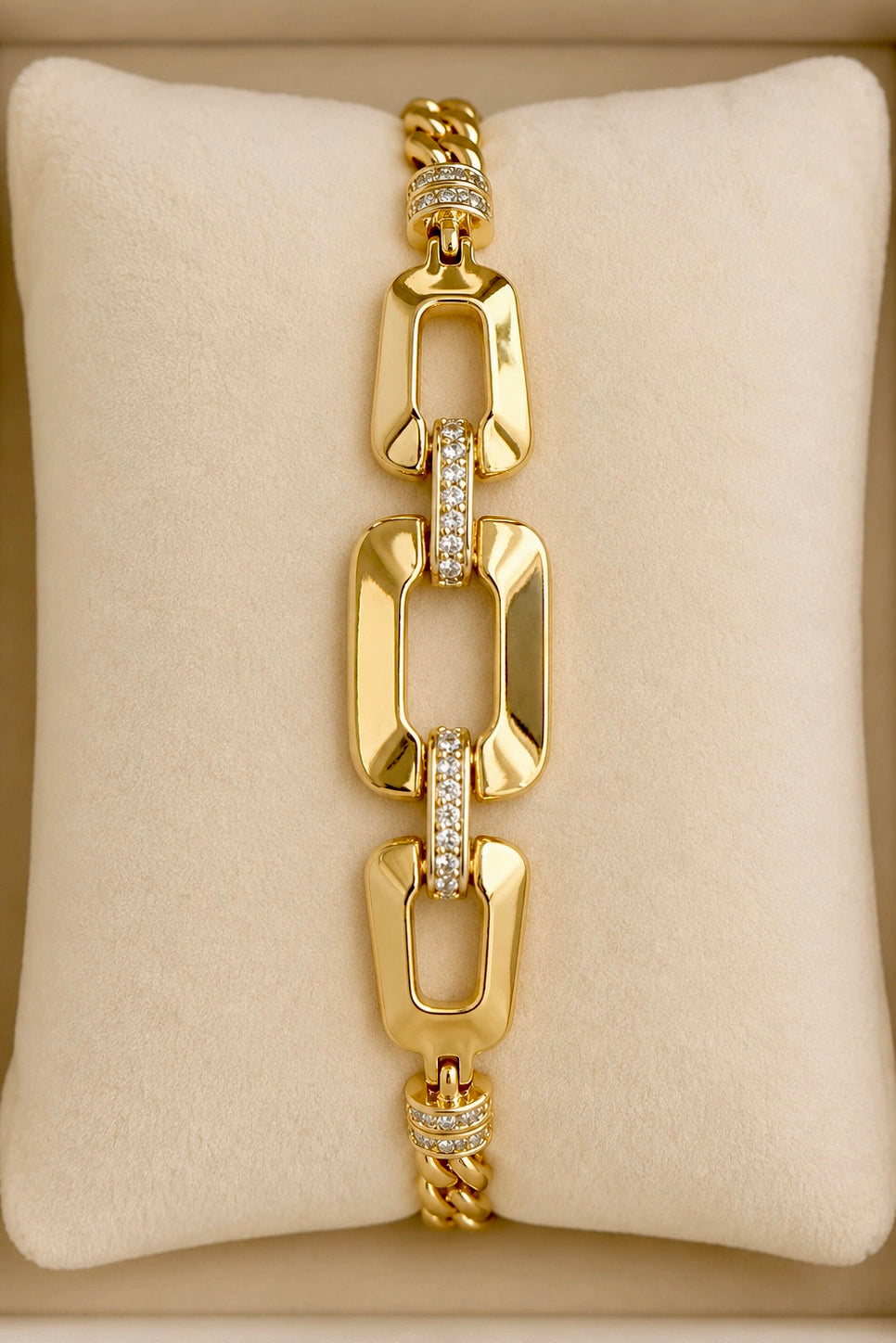 Two-Tone Curb Link Bracelet