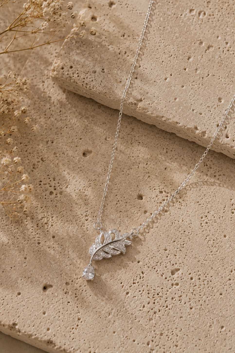 Crystal Leaf Necklace