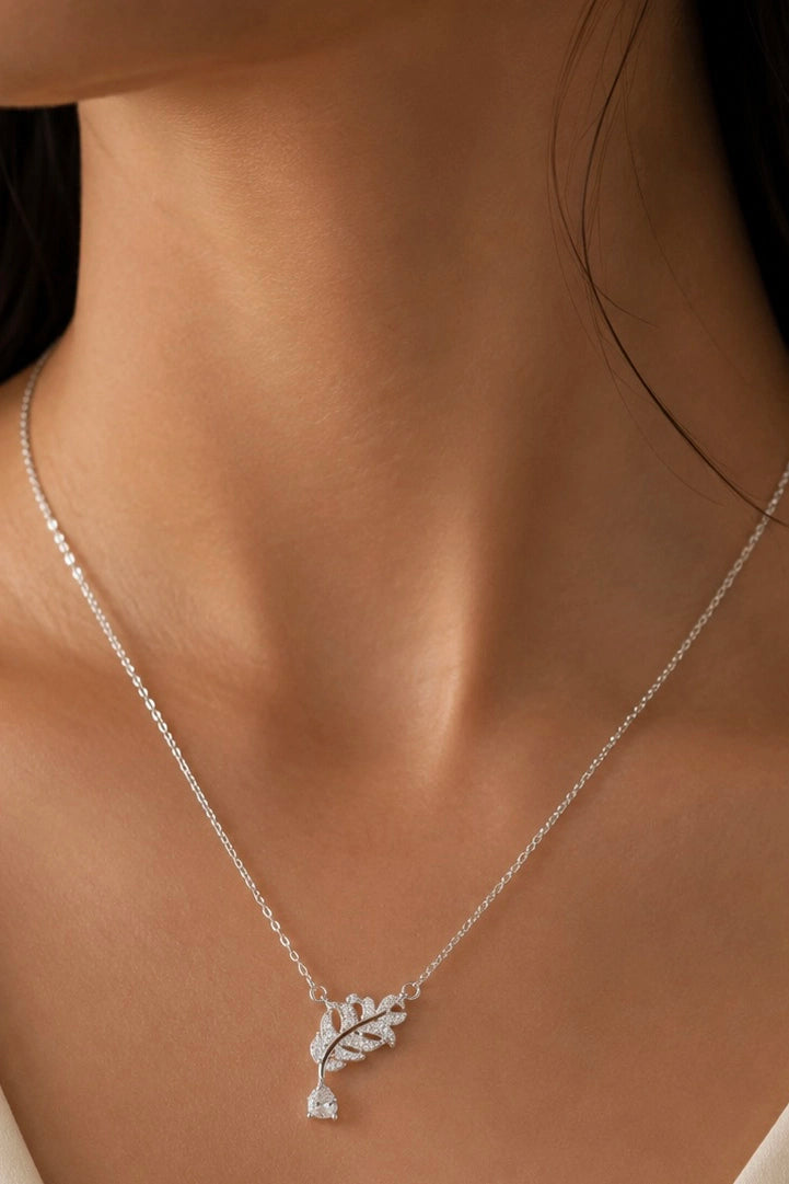 Crystal Leaf Necklace