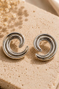 Silver Wave Swirl Studs