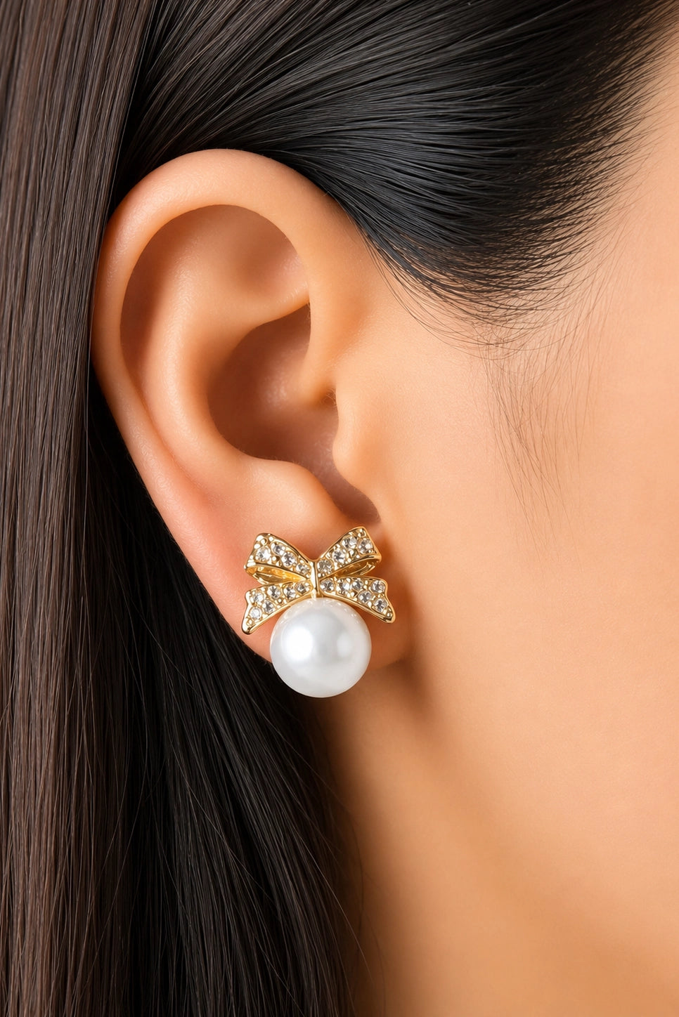 Bow Pearl Studs