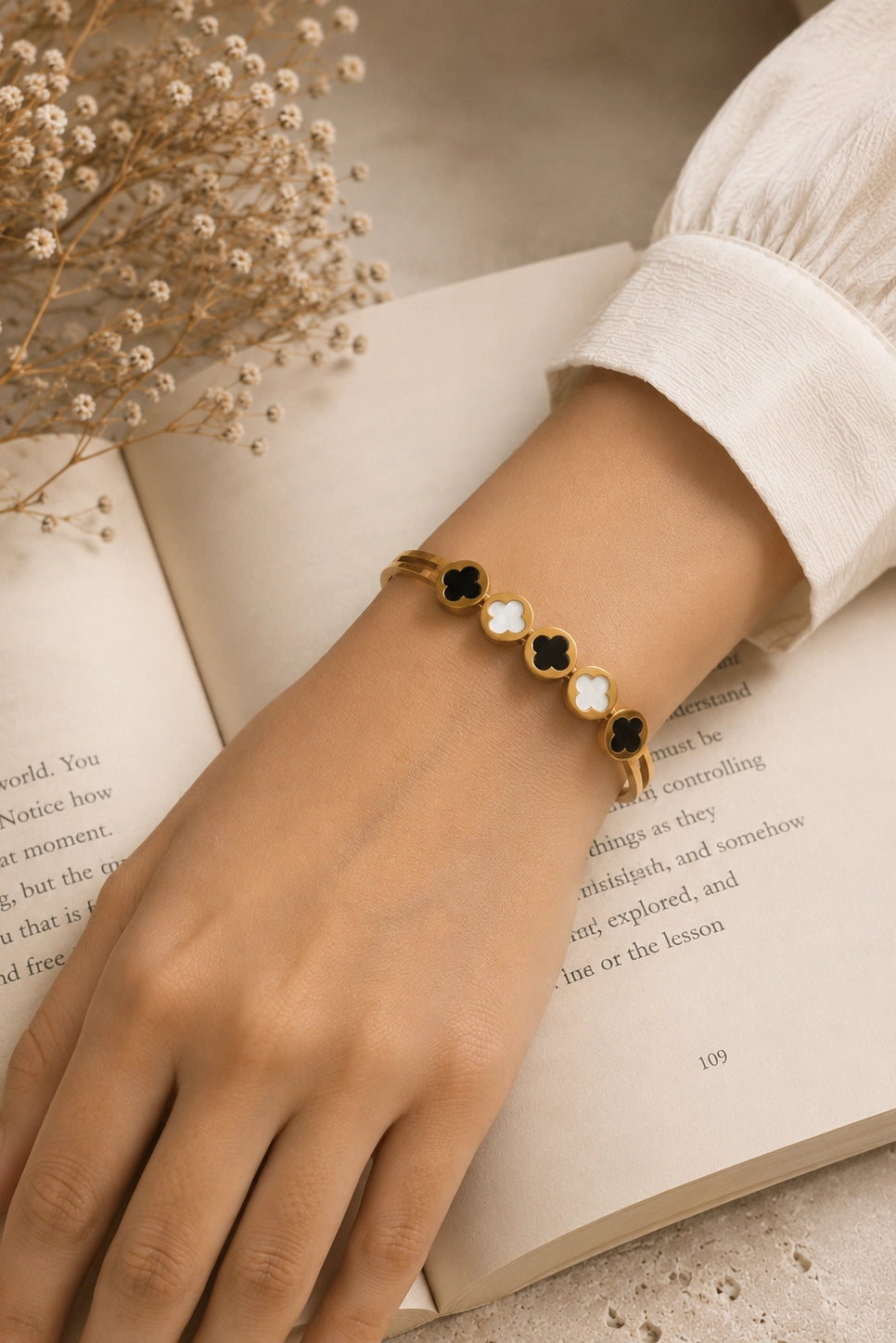 Clover Medallion Bangle