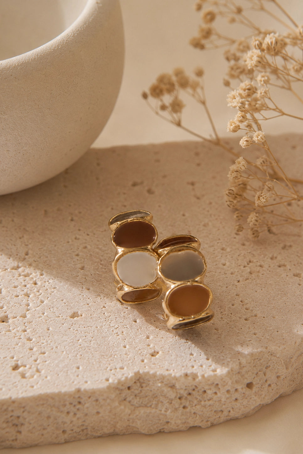Pebble Enamel Hoops