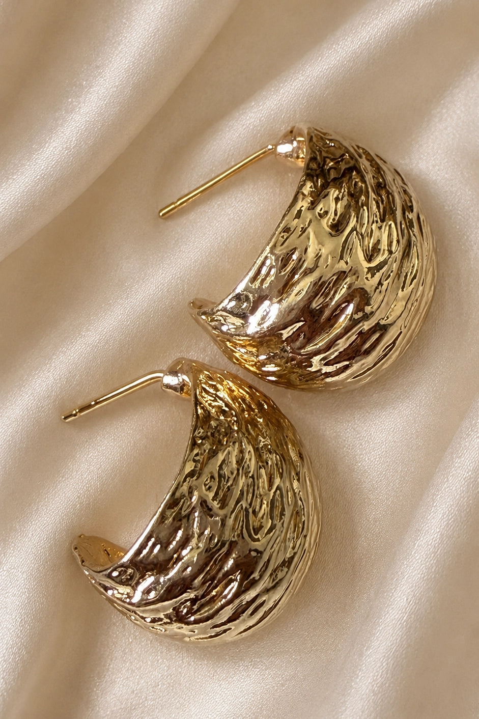 Textured Crescent Hoops