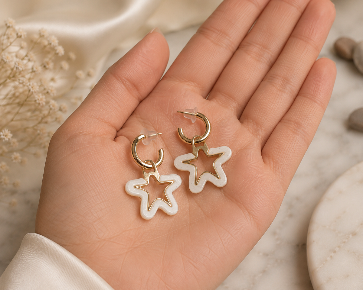 Star Charm Hoops