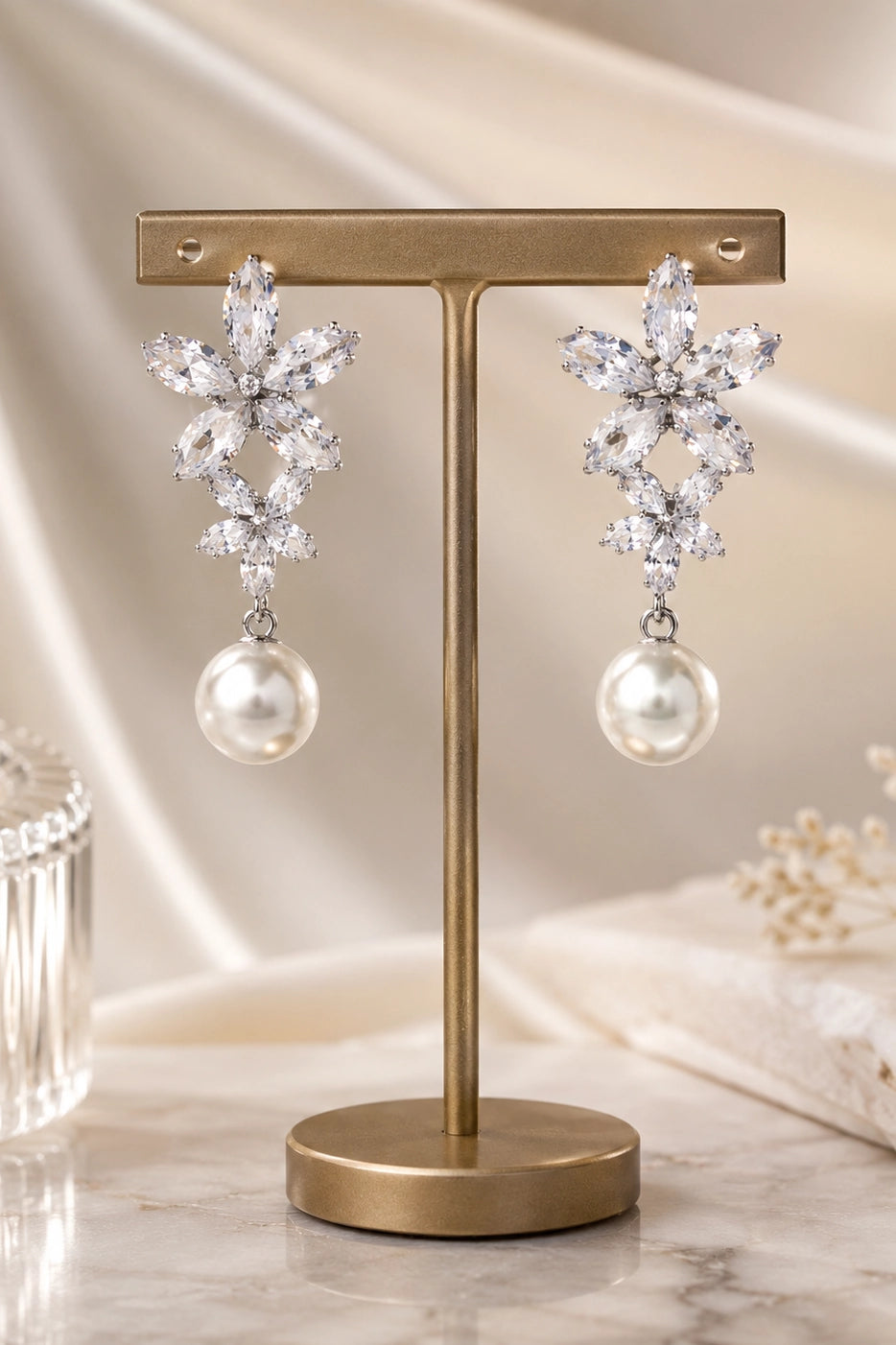 Crystal Bloom Pearl Drops
