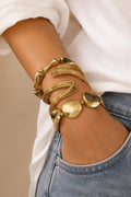 Gold Statement Bangle Set (3-Piece)