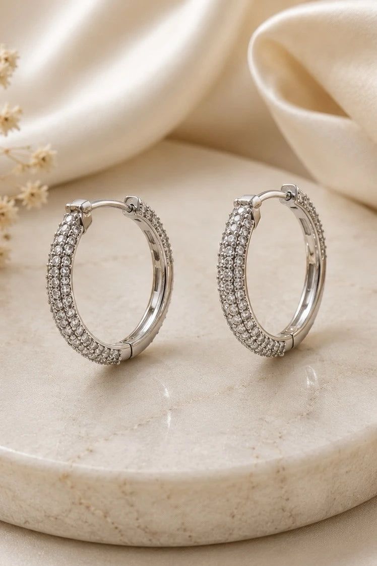 Pave  Crystal Hoop Large