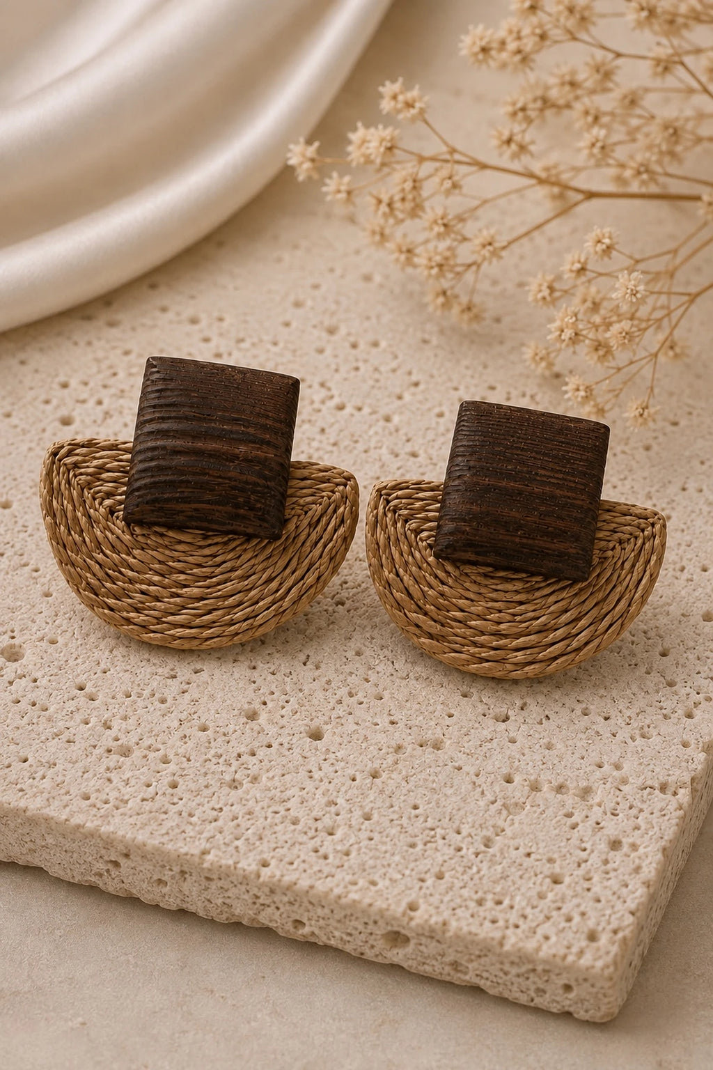 Raffia Fan Studs