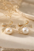 Bow Pearl Studs