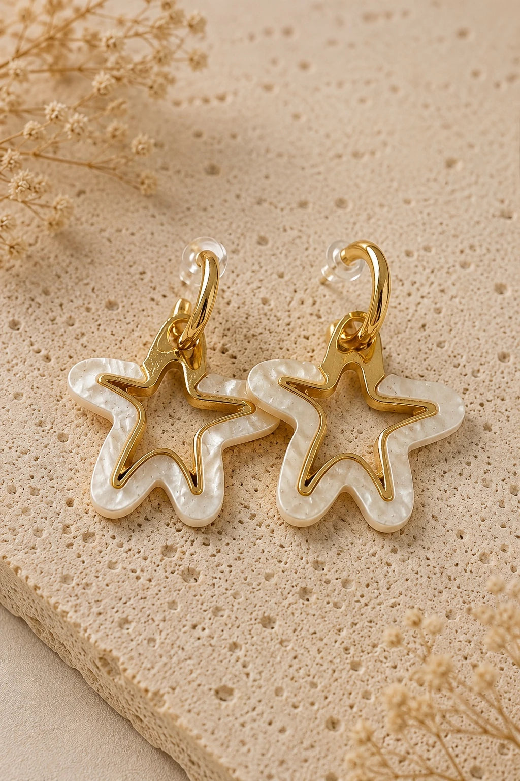 Star Charm Hoops