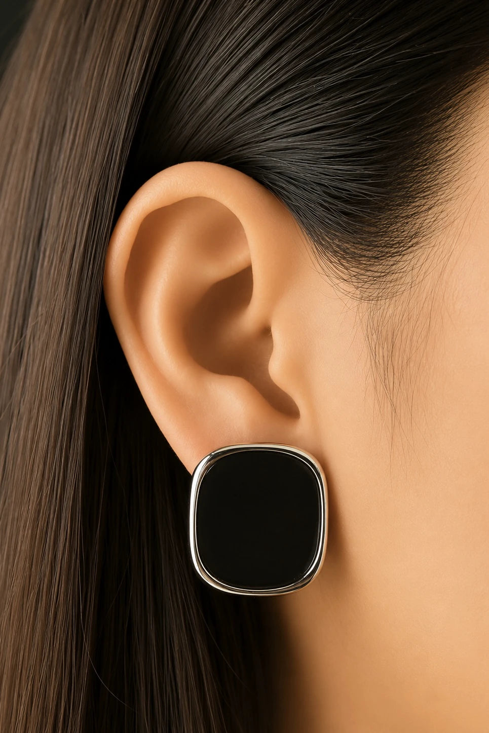 Black Oval Studs