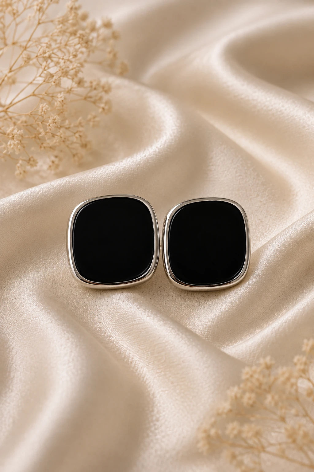 Black Oval Studs