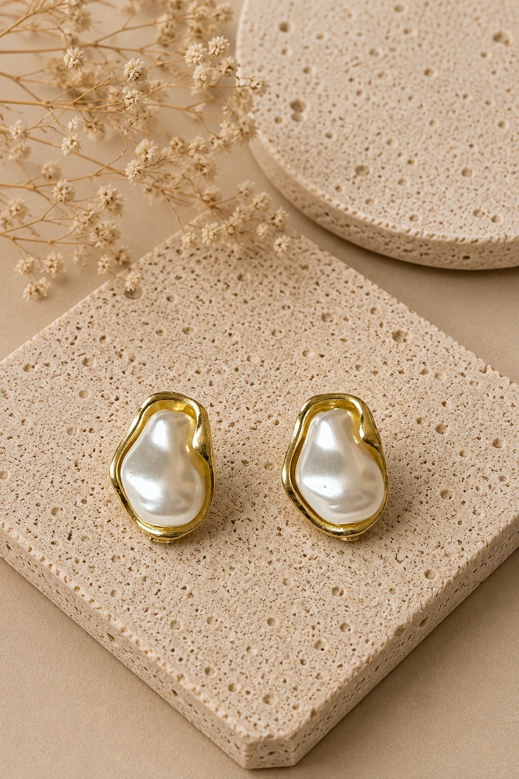 Baroque Pearl Stud Earrings