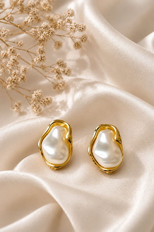 Baroque Pearl Stud Earrings