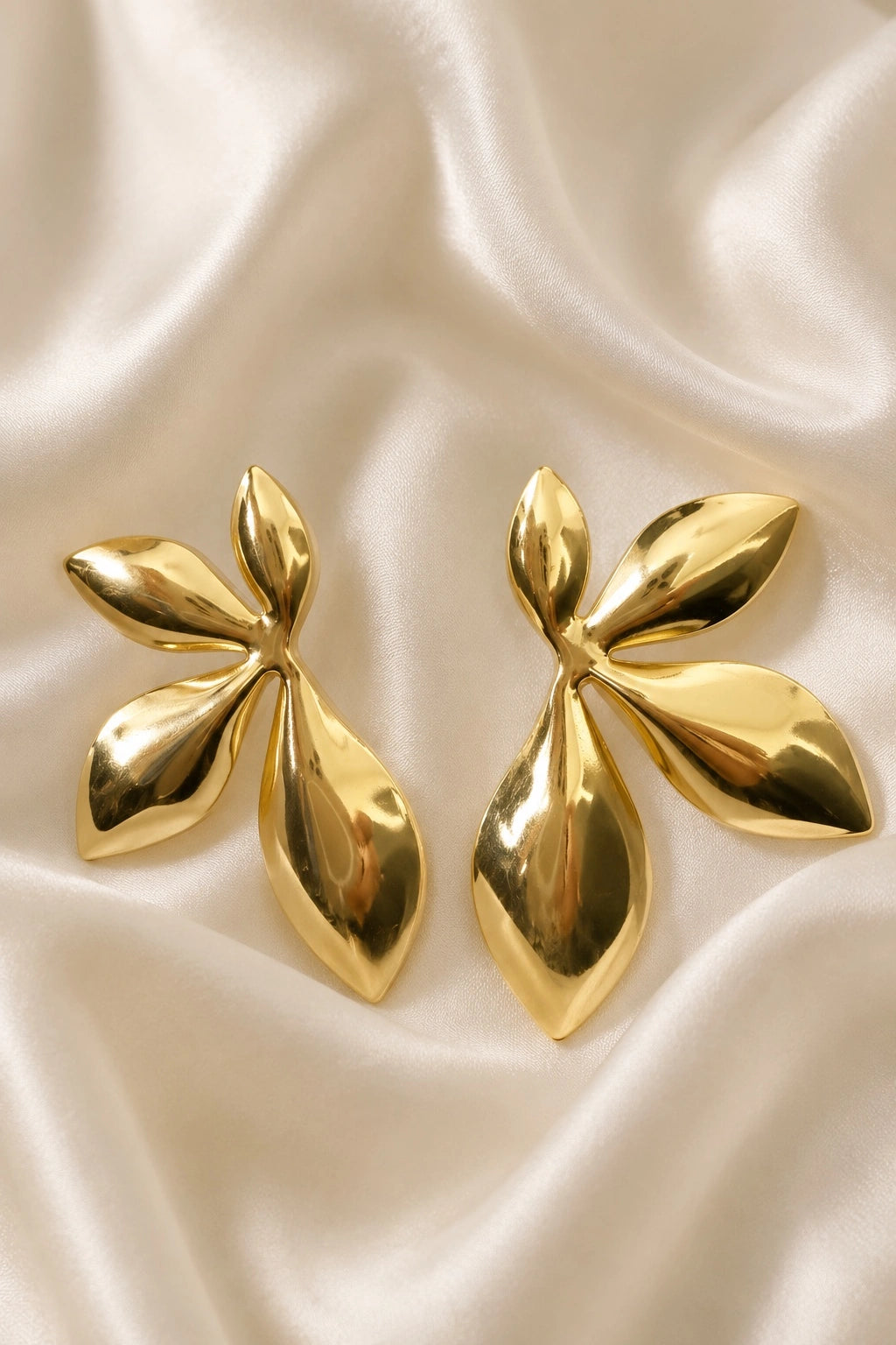 Gold Leaf Stud Earrings