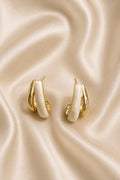 Ivory Enamel Hoop Earrings